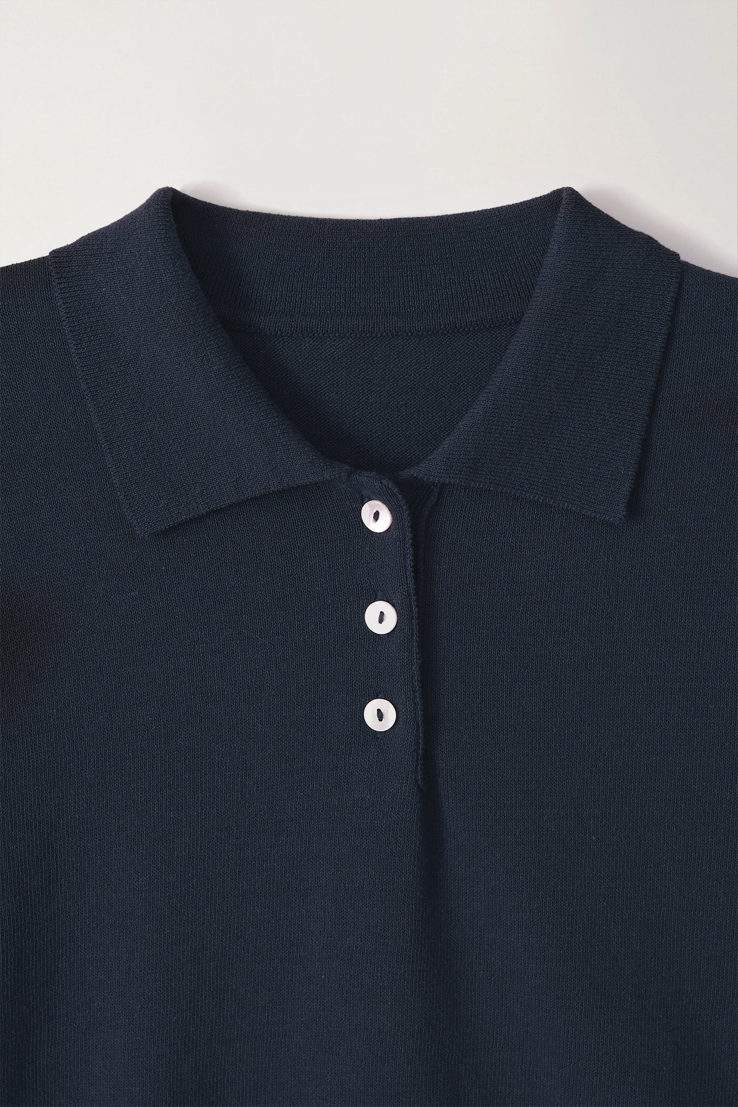 Cotton knit polo (Navy)