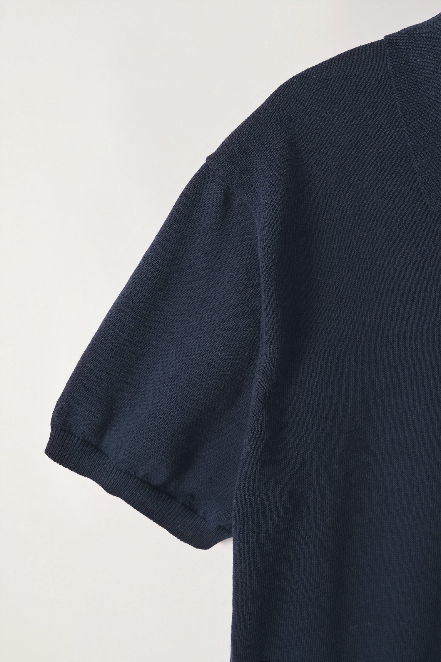 Cotton knit polo (Navy)