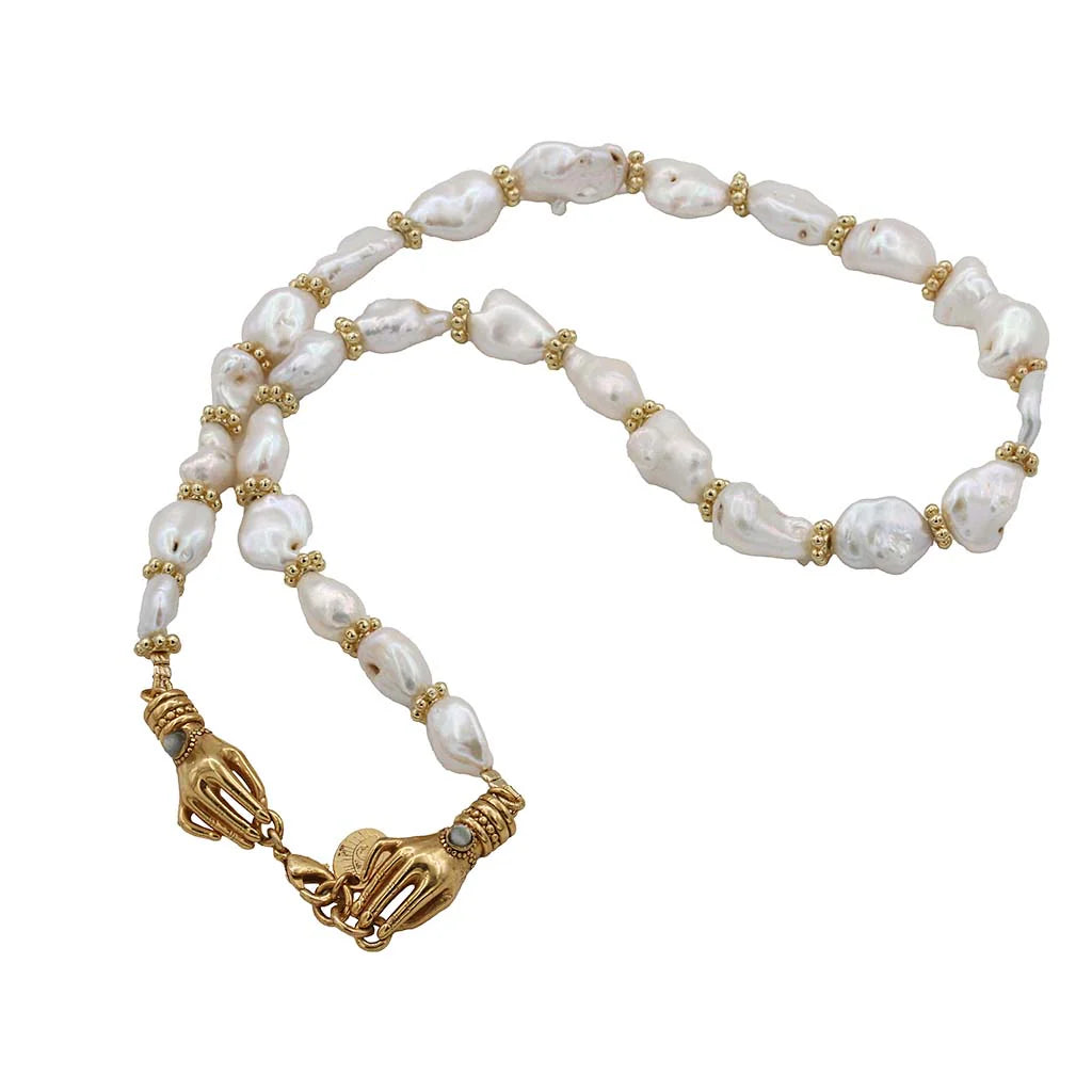 Sacha Hand pearls necklace - Off White