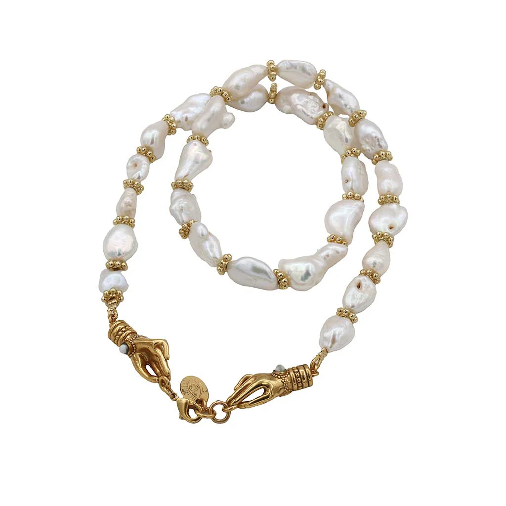 Sacha Hand pearls necklace - Off White