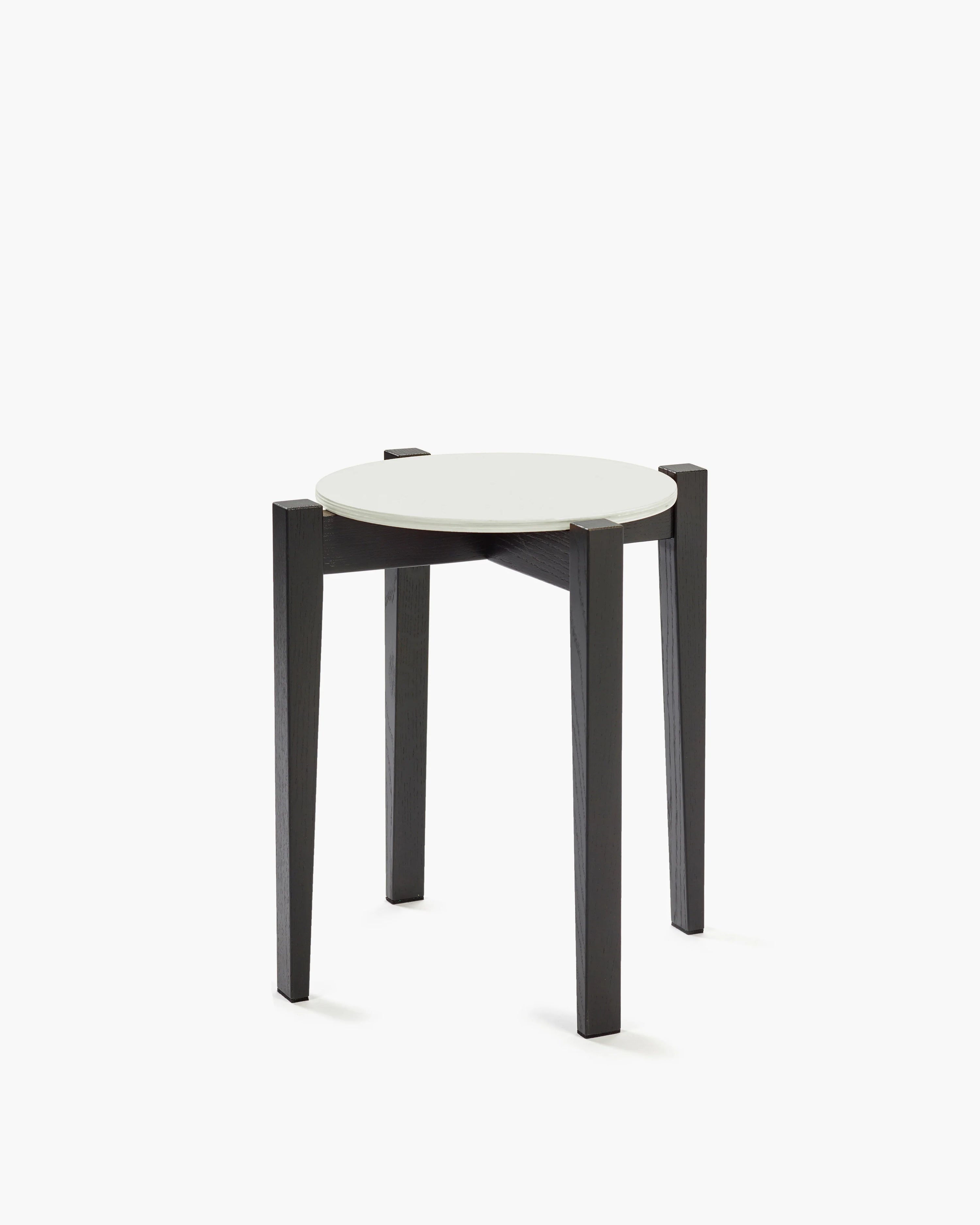 Stool beech black/off-white Eloïs