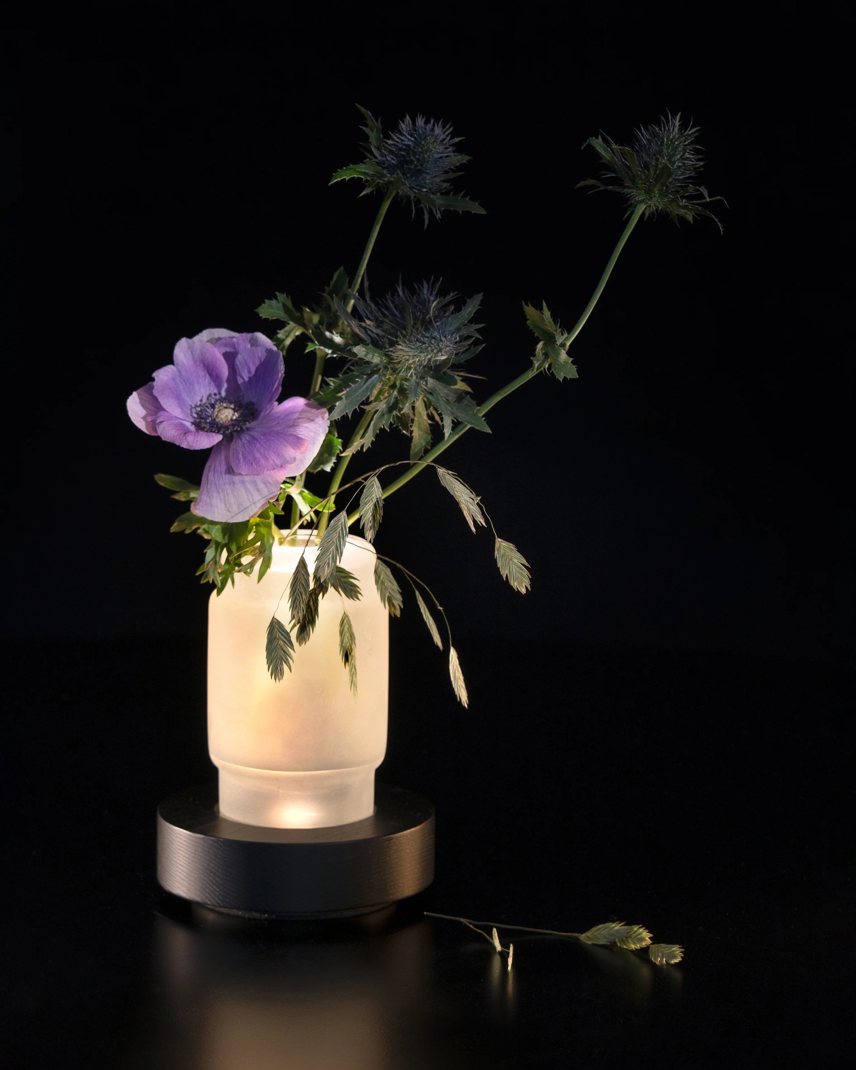 Vase/table lamp black white Luce