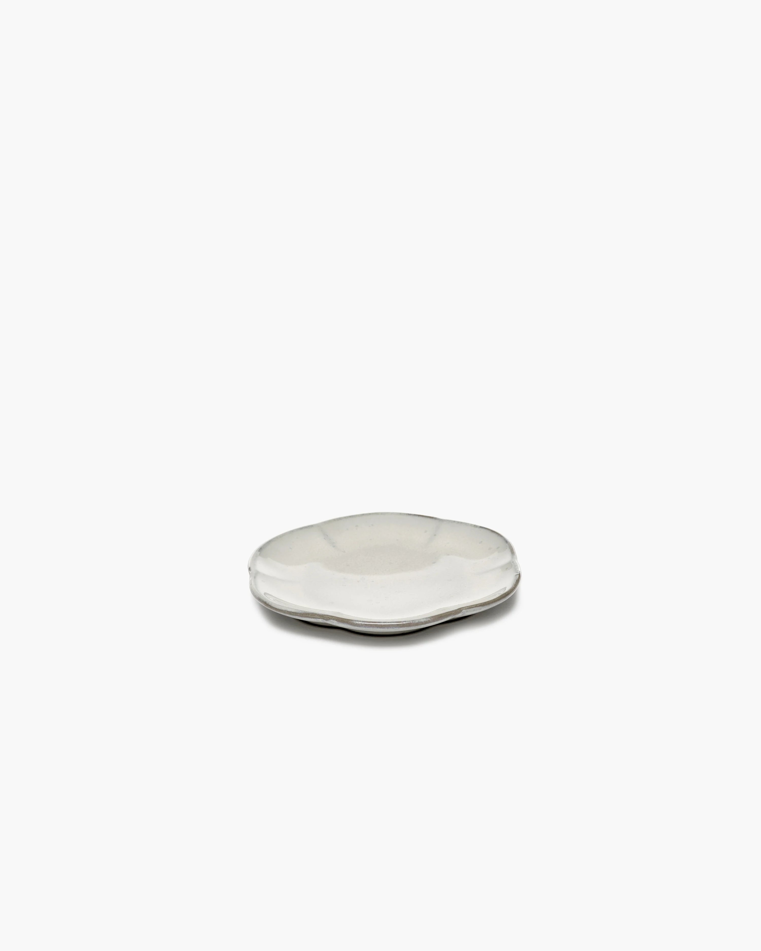 Dessert plate ribbed white Inku
