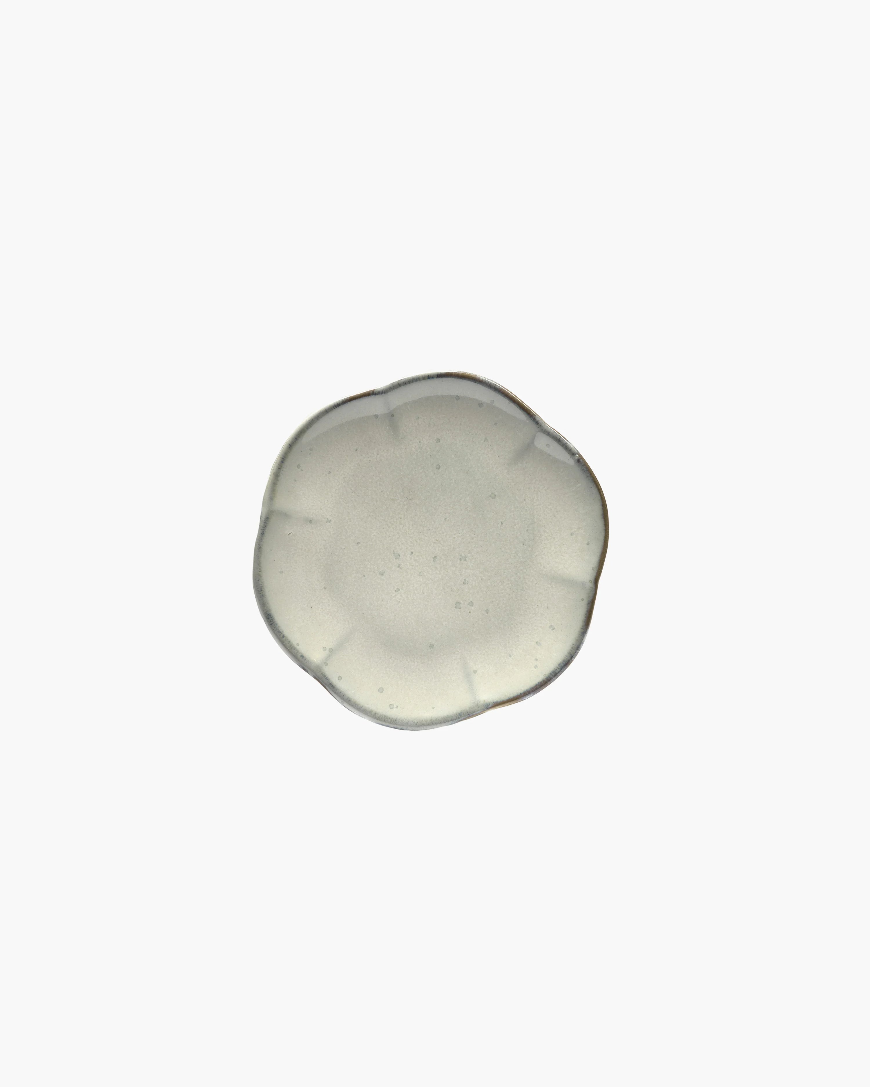 Dessert plate ribbed white Inku