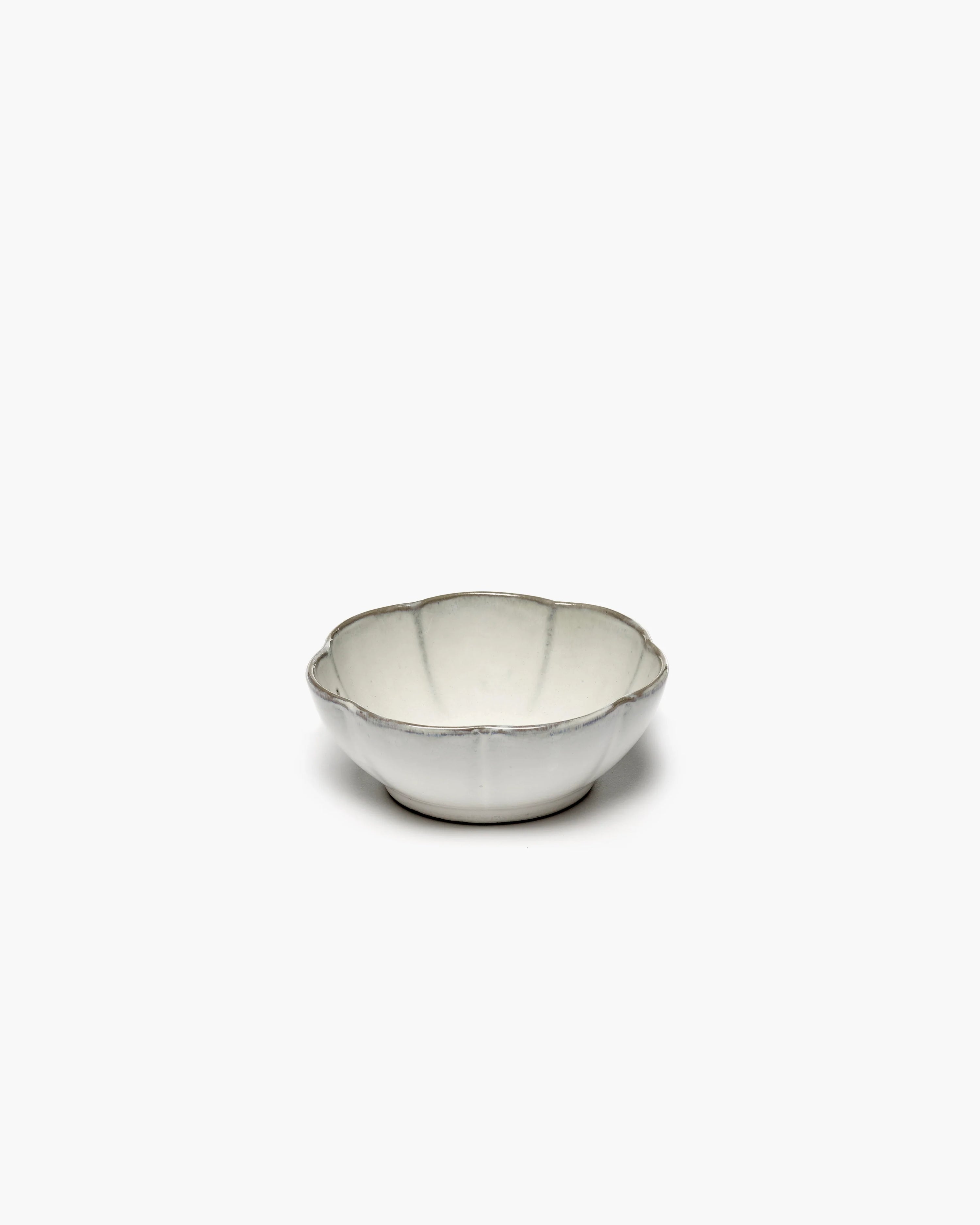 Bowl ribbed L white Inku
