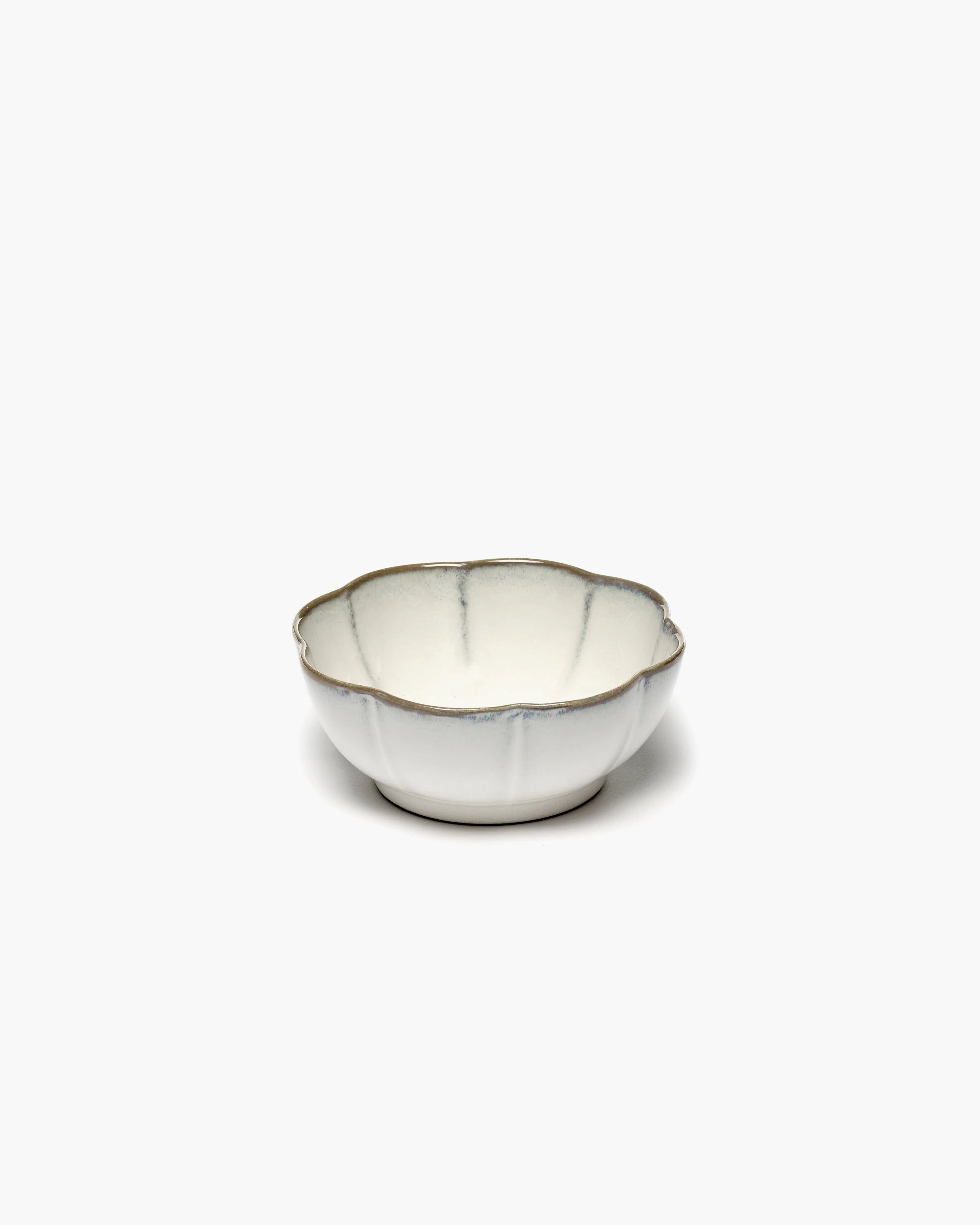 Bowl ribbed XL white Inku