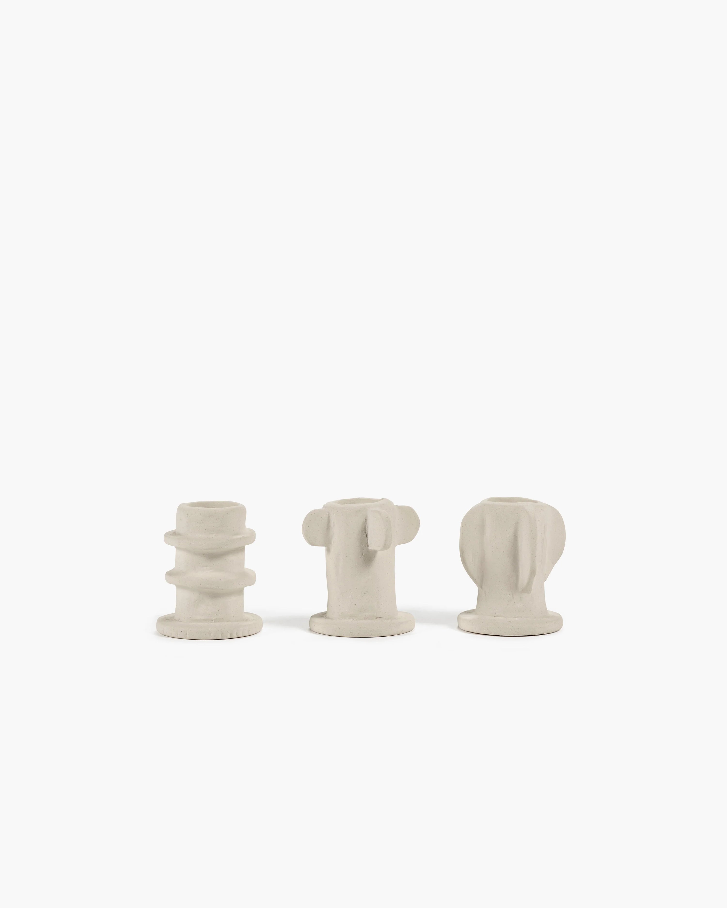 Candle holder 02 ass/3 beige Molly