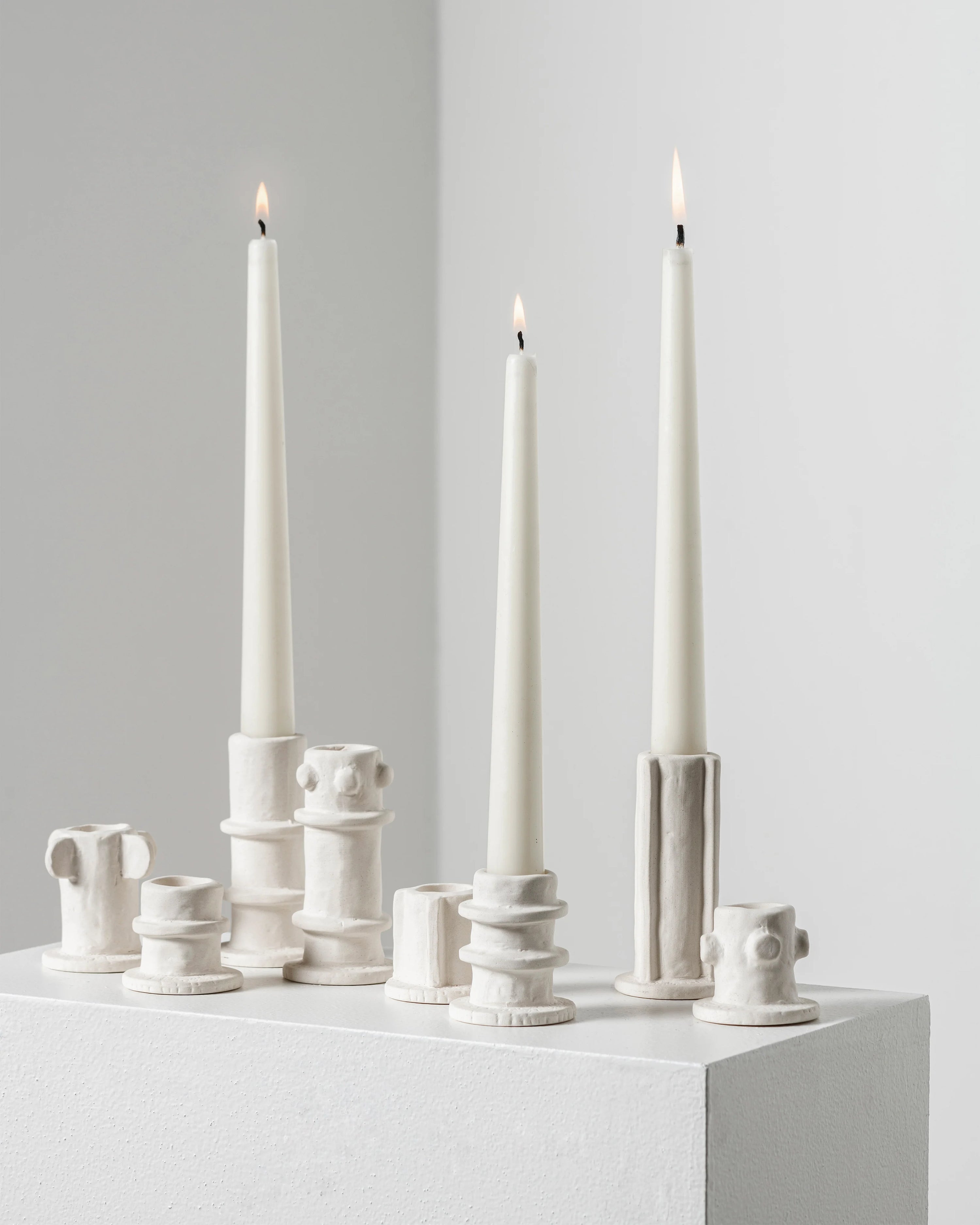 Candle holder 02 ass/3 beige Molly