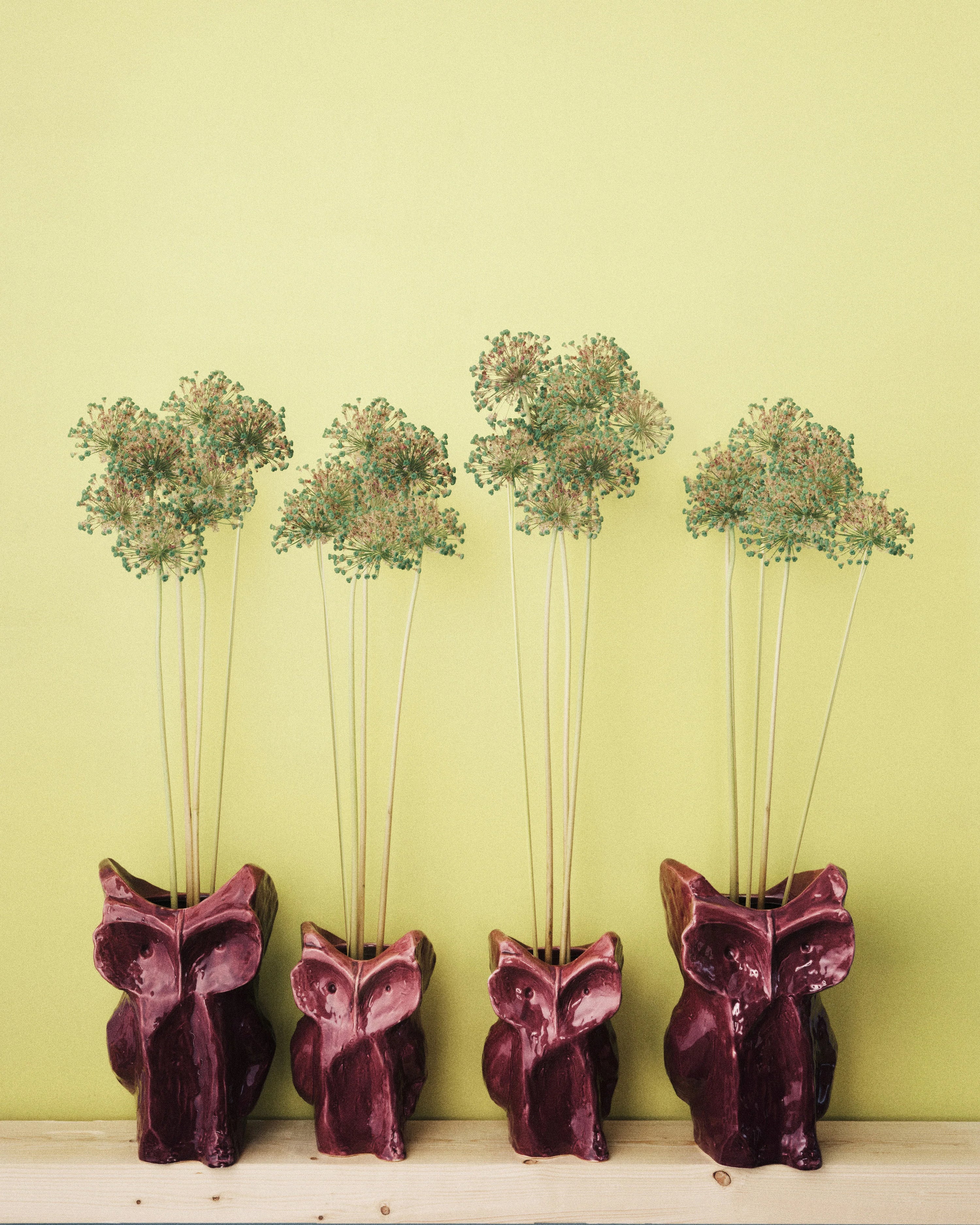 Owl vase S aubergine After Midnight