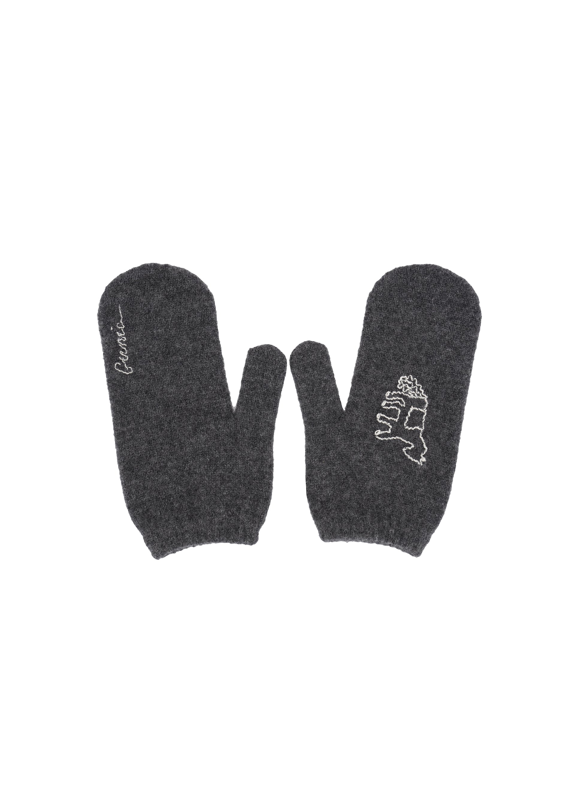Konyk Cashmere Mittens in Grey