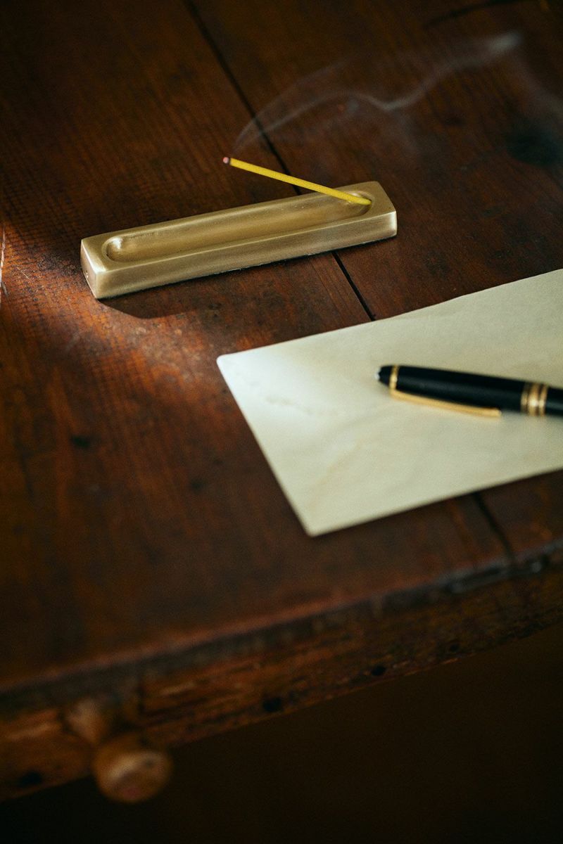 BRASS INCENSE STAND RECTANGLE