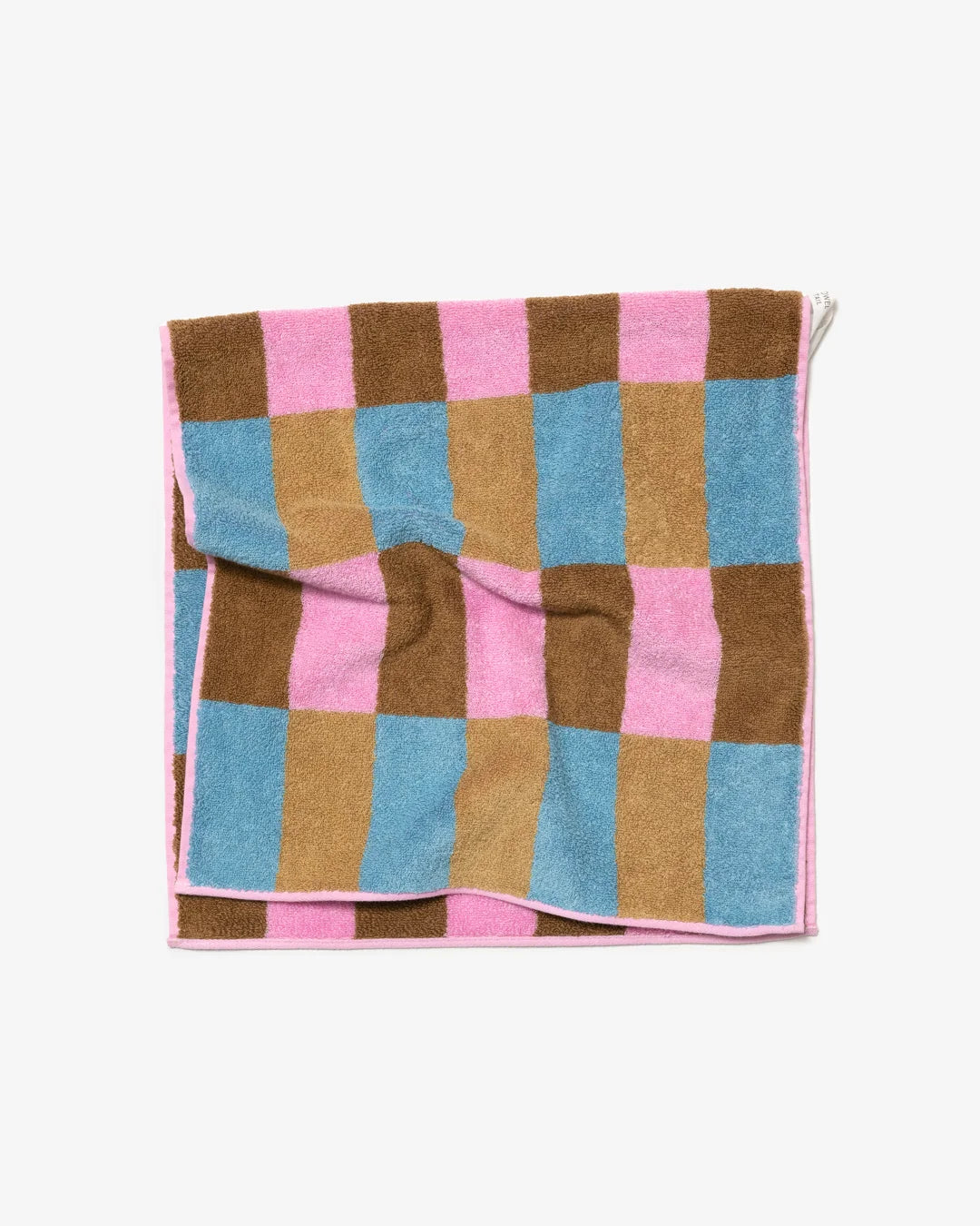 DOT CHECK FACE TOWEL - BERRY CHOCO