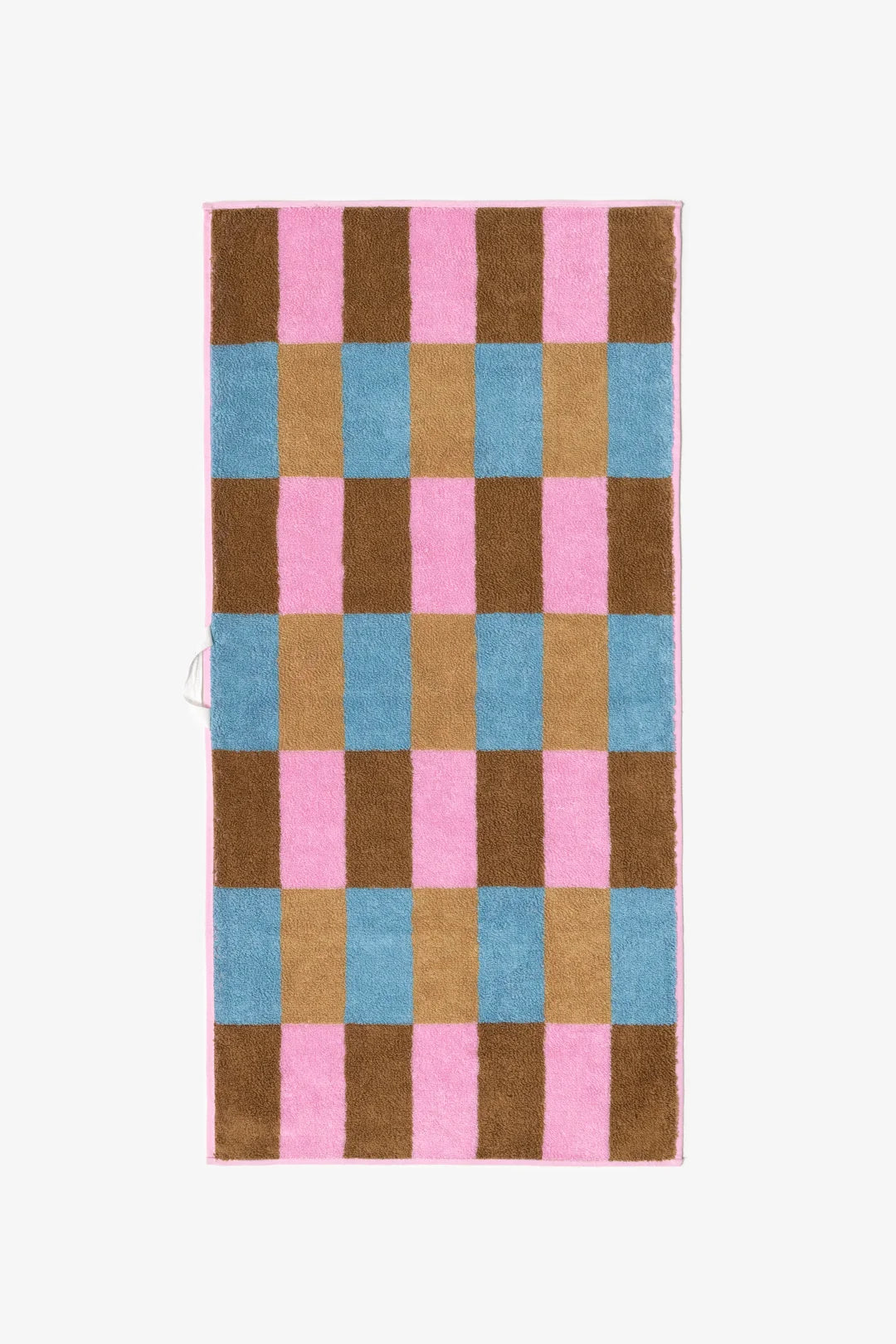 DOT CHECK FACE TOWEL - BERRY CHOCO