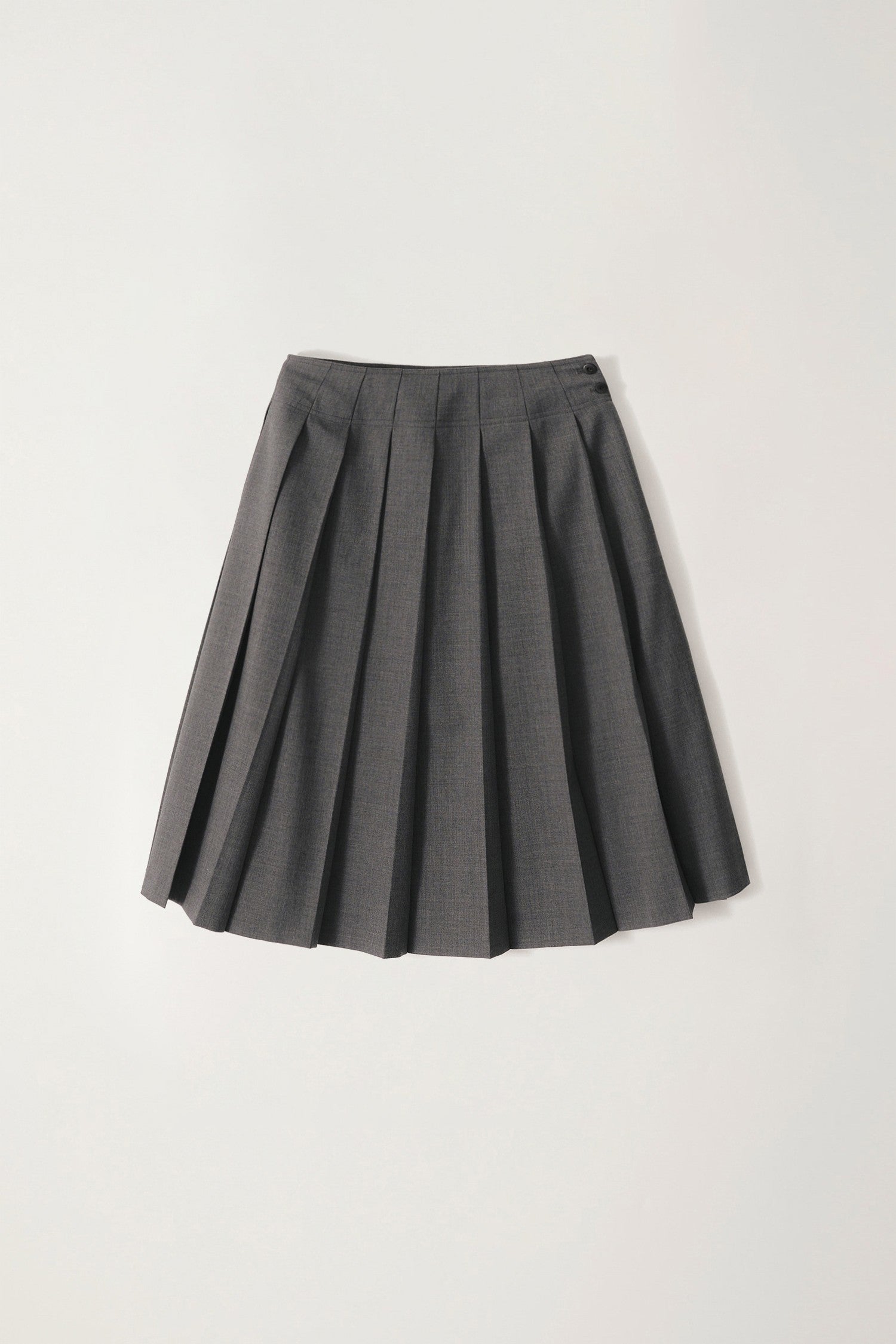 WOOL PLEATED SKIRT - Grey