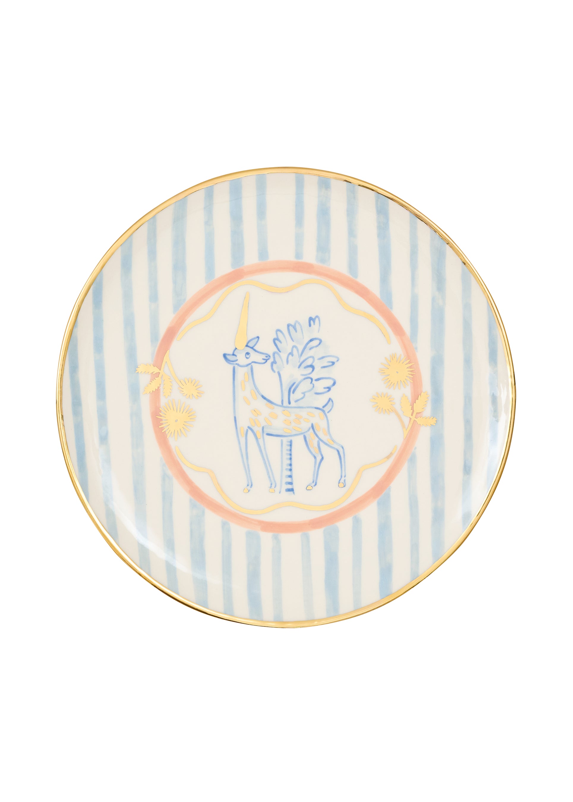 Unicorn plate in blue