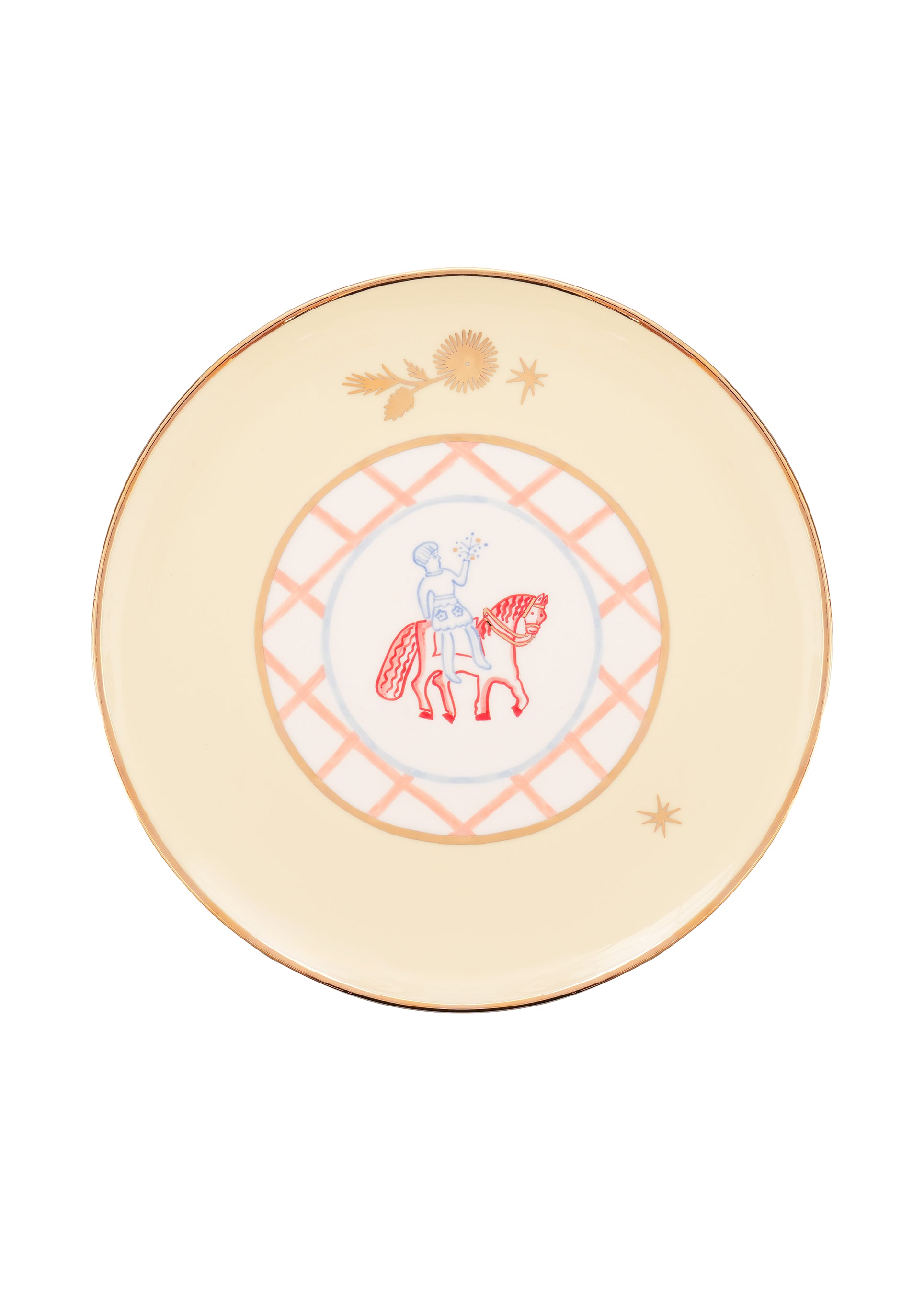 Horseman Plate with Flowers