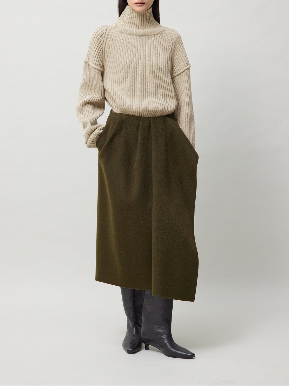 NENKA WOOL CASH DRAPED Skirt