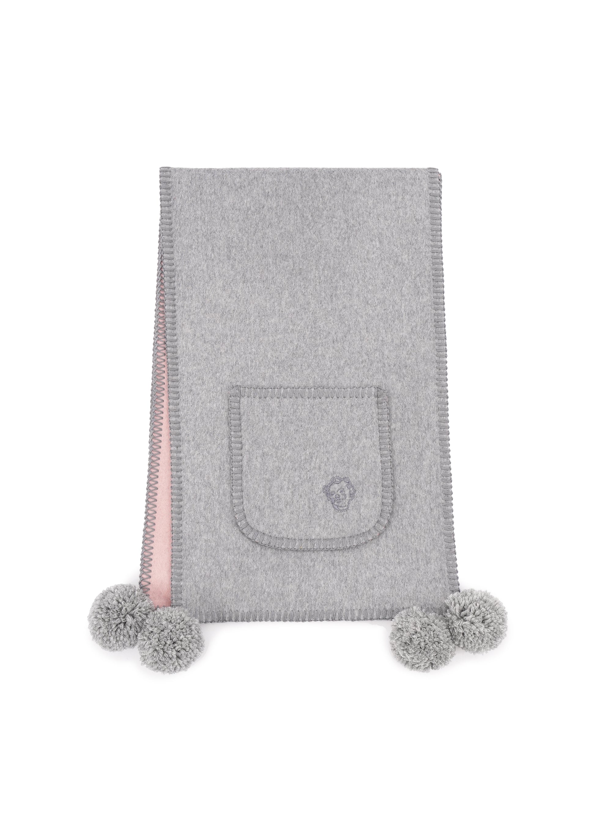 GUNIA Cashmere Scarf in Grey and Pink