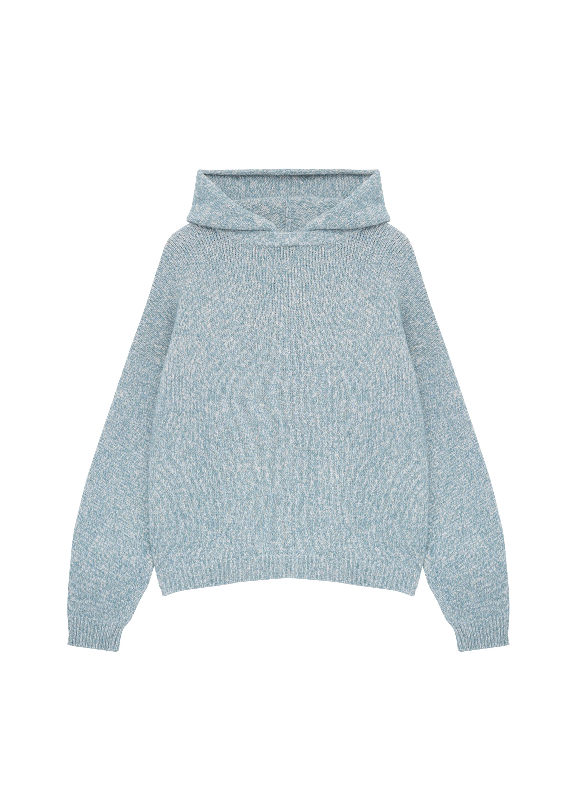 Hooded Mélange Sweater in Blue