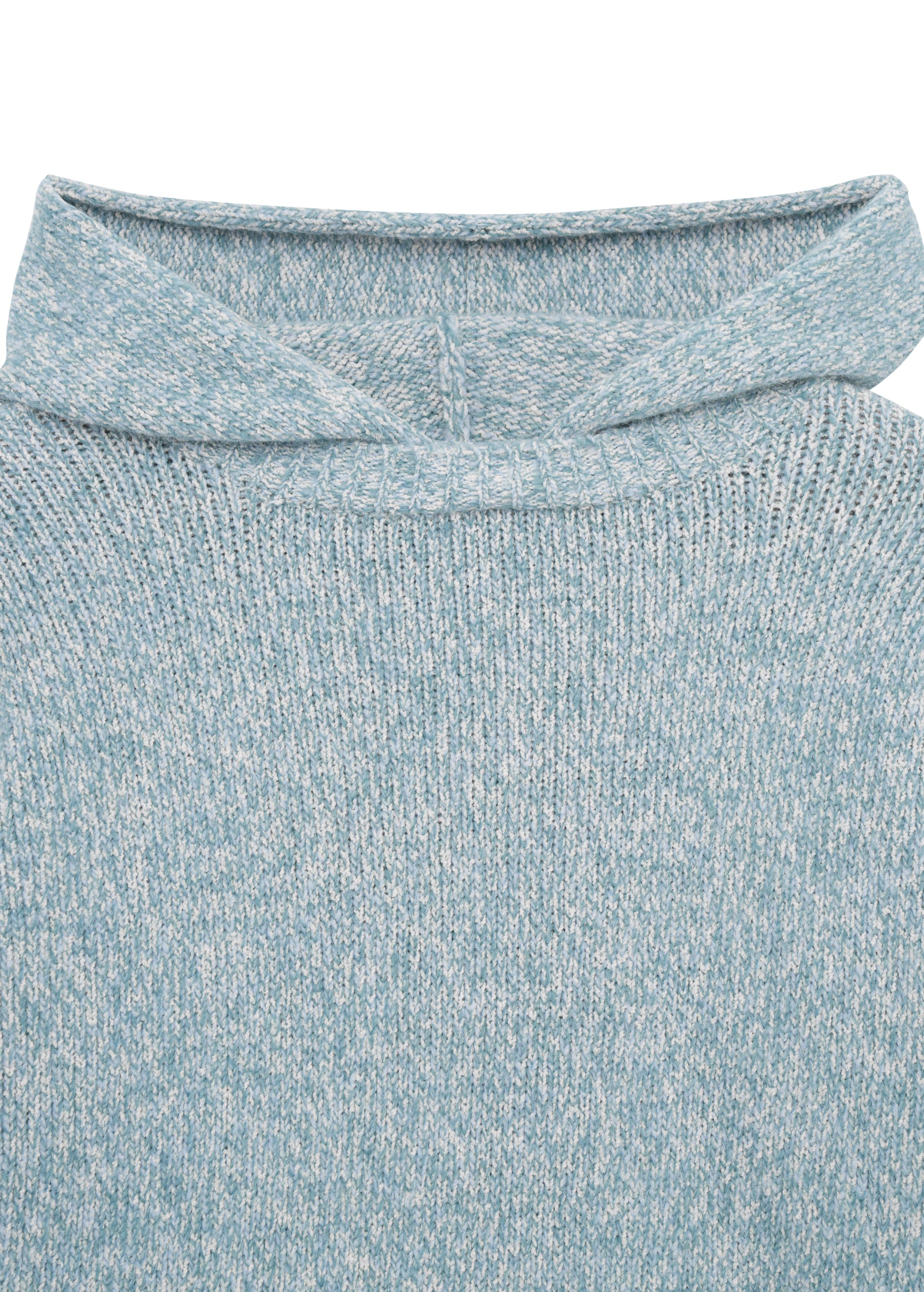 Hooded Mélange Sweater in Blue