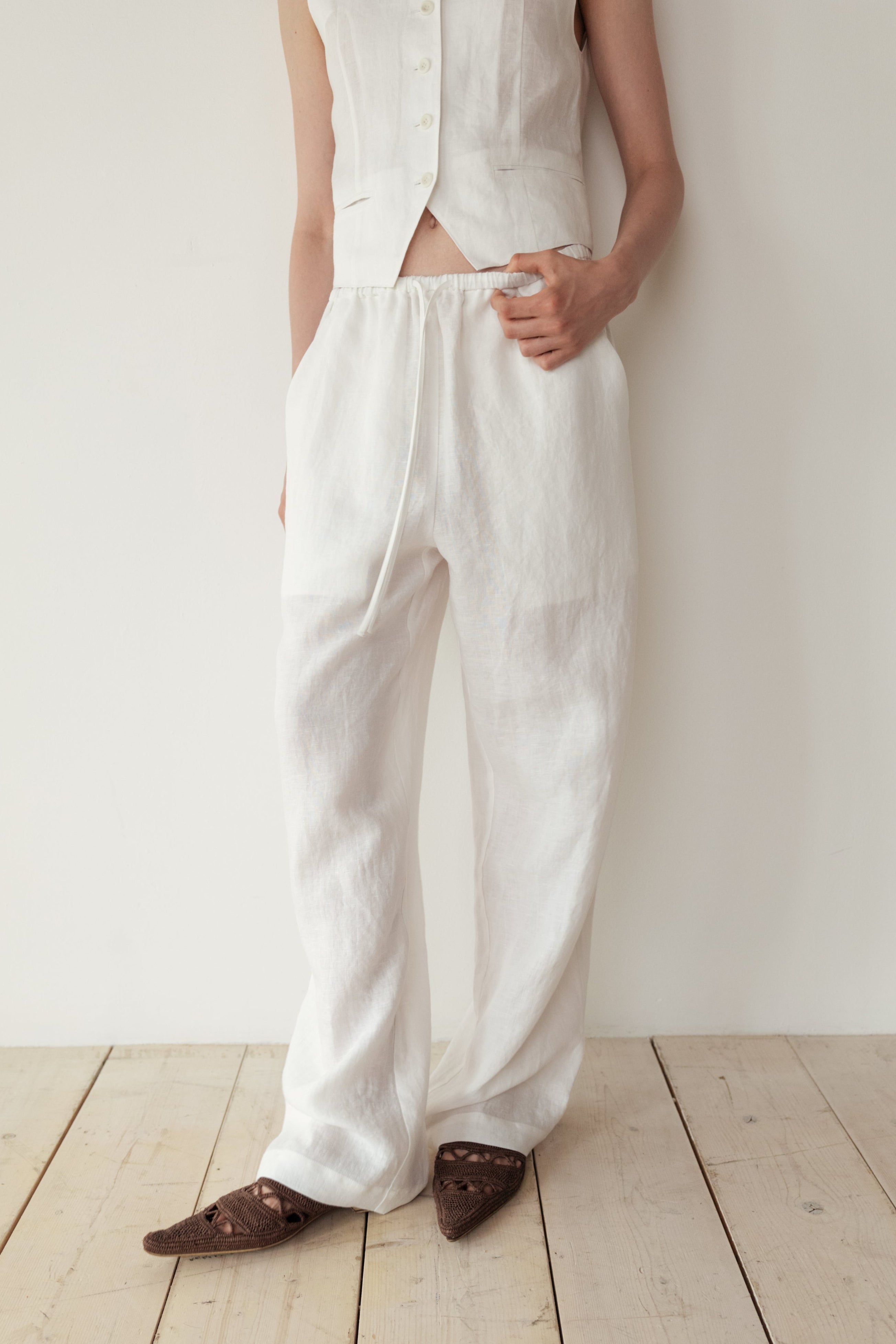 LINEN STRING PANTS
