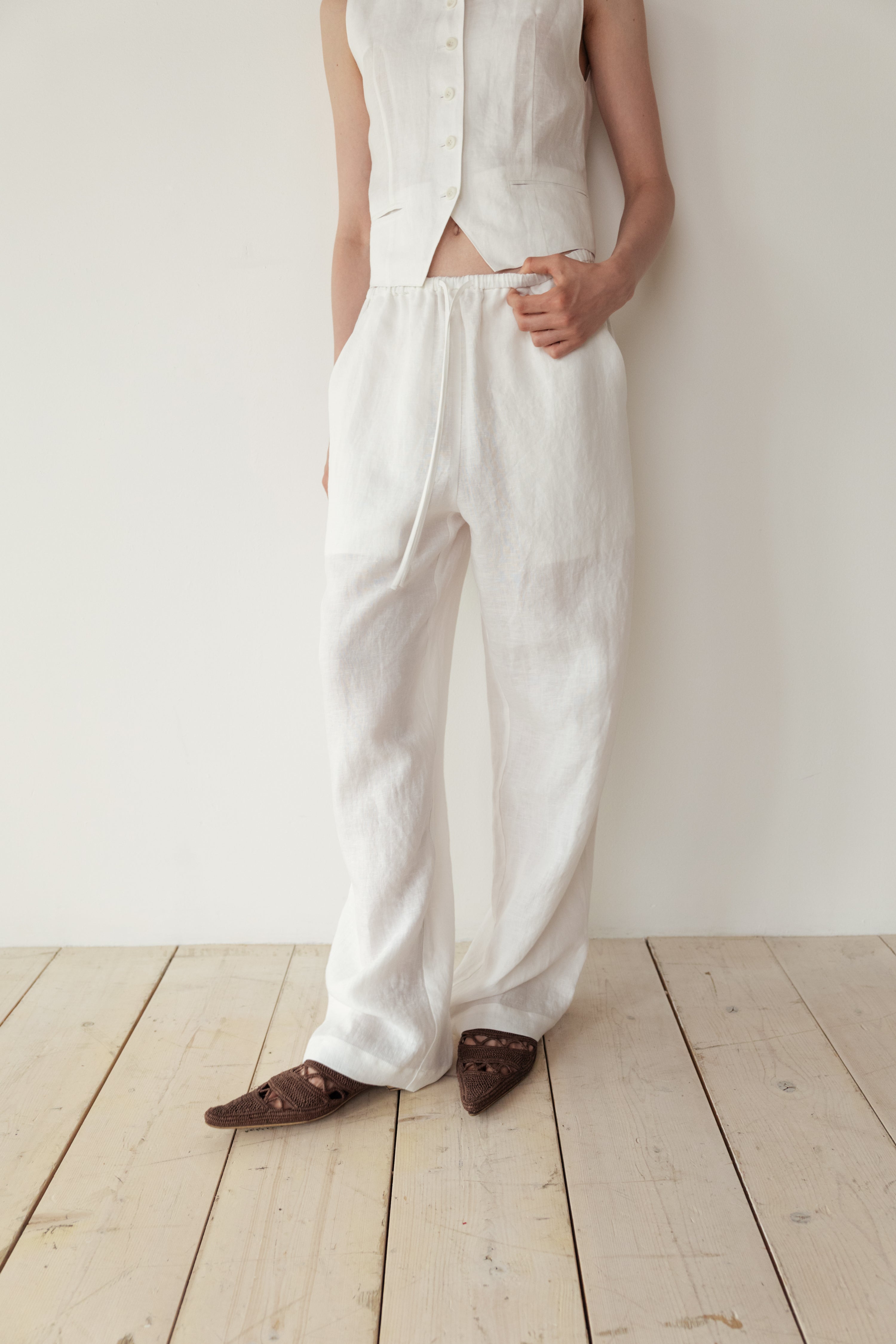 LINEN STRING PANTS