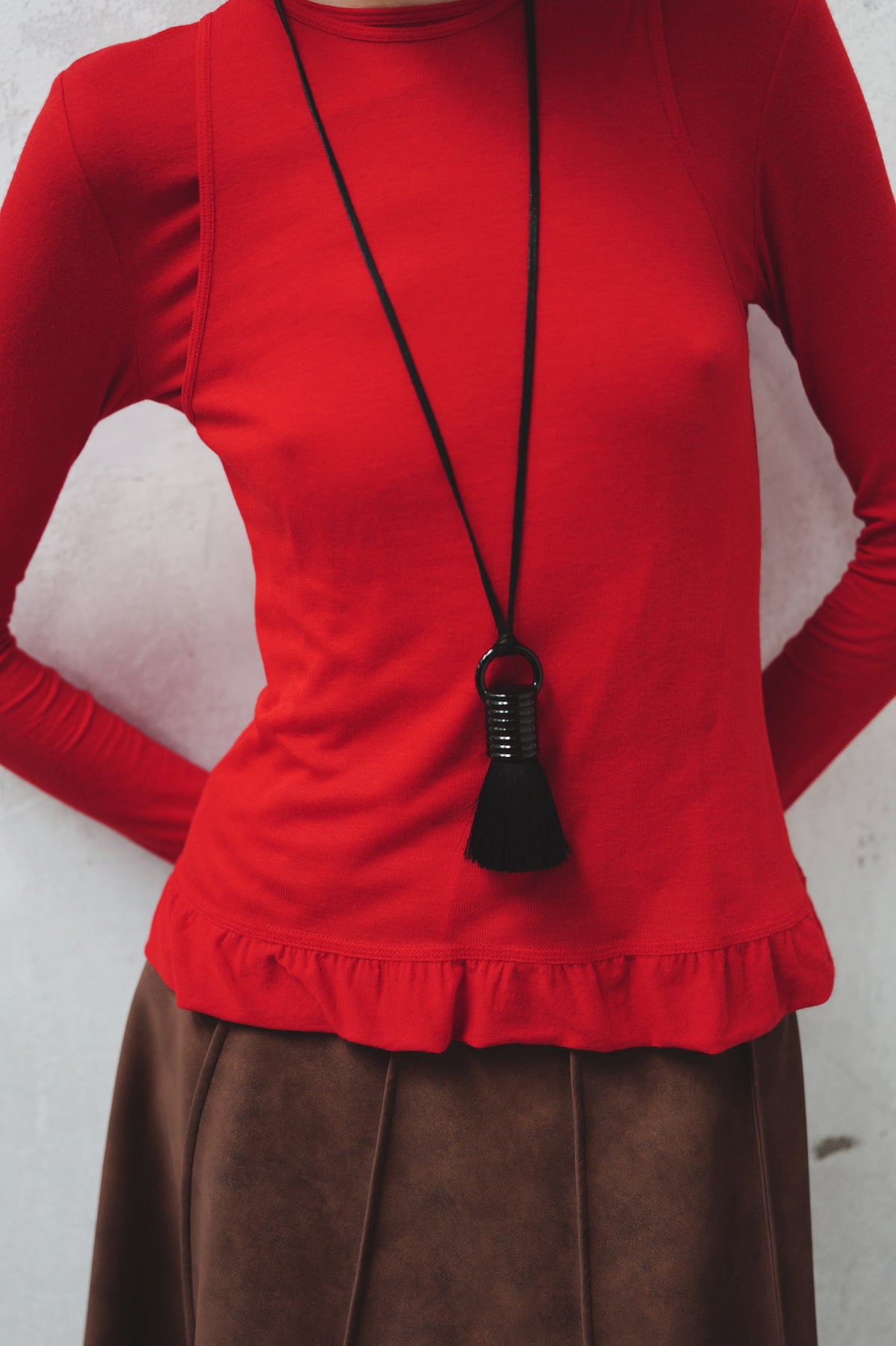 DUAL LINE PEPLUM TEE
