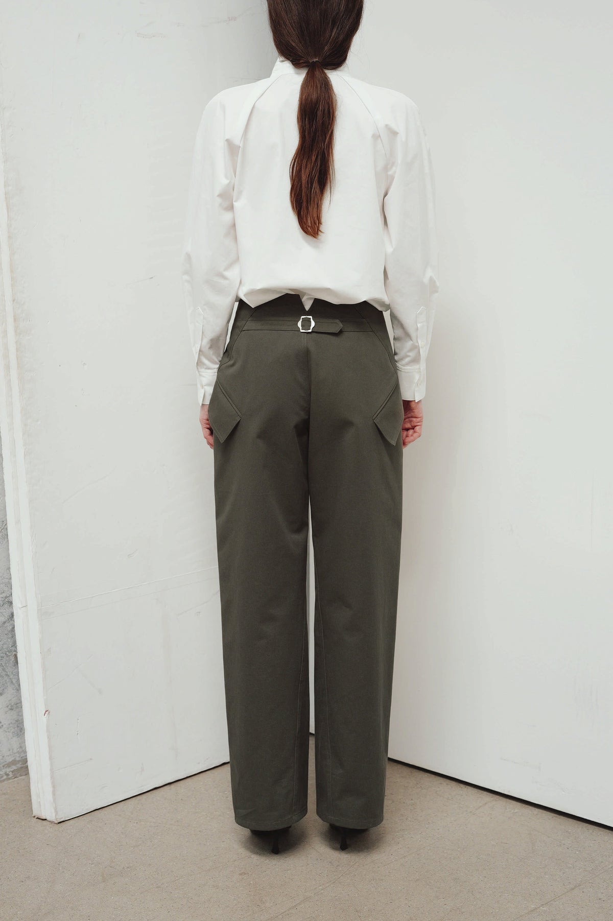 SPIRAL LINE BARREL TROUSERS