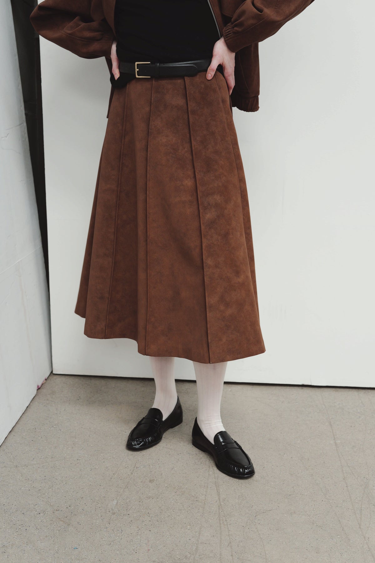 SUEDE AURA MIDI SKIRT