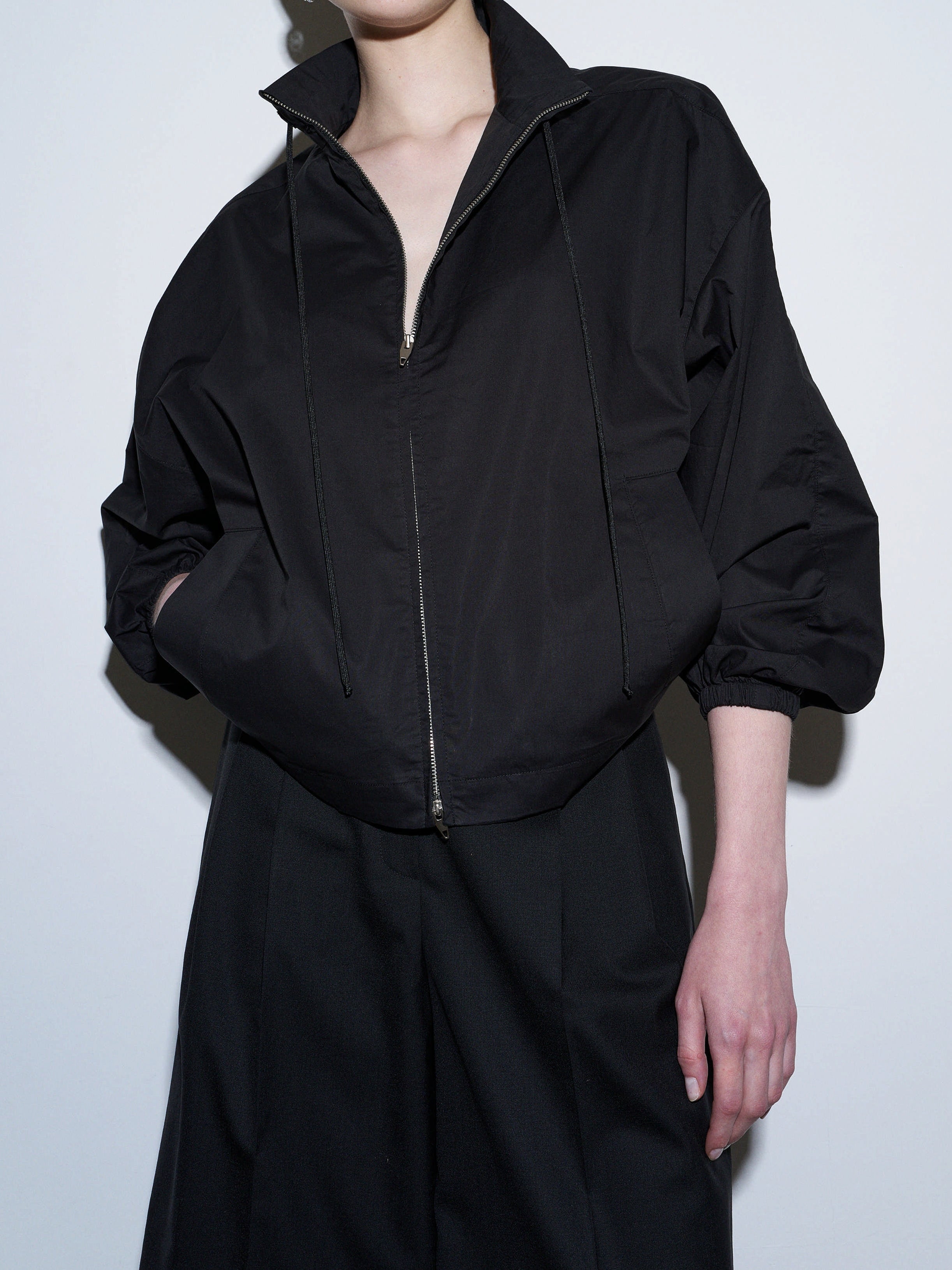 DRAWSTRING NECK JUMPER