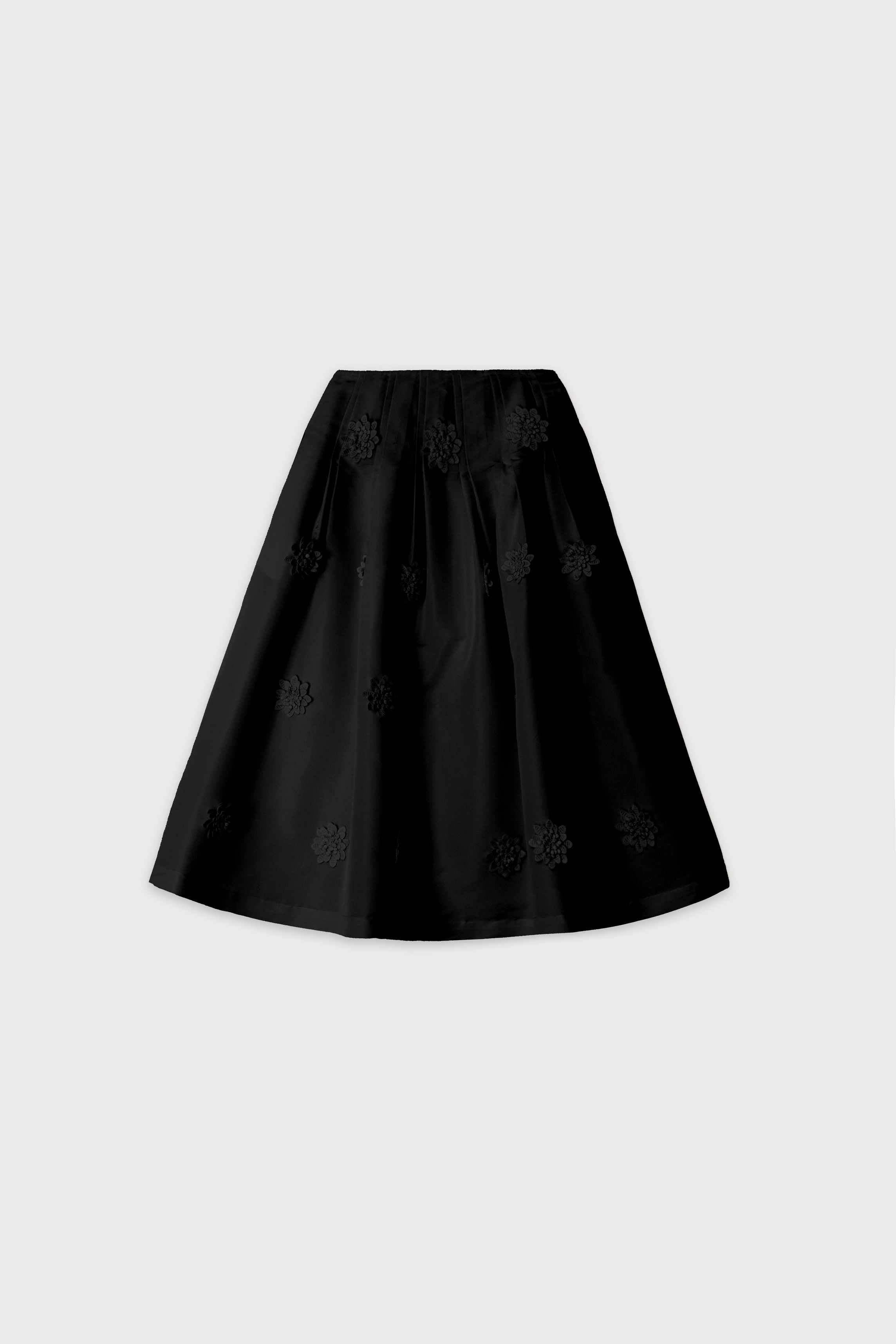 Embroidery Floral PLEATED MAXI SKIRT