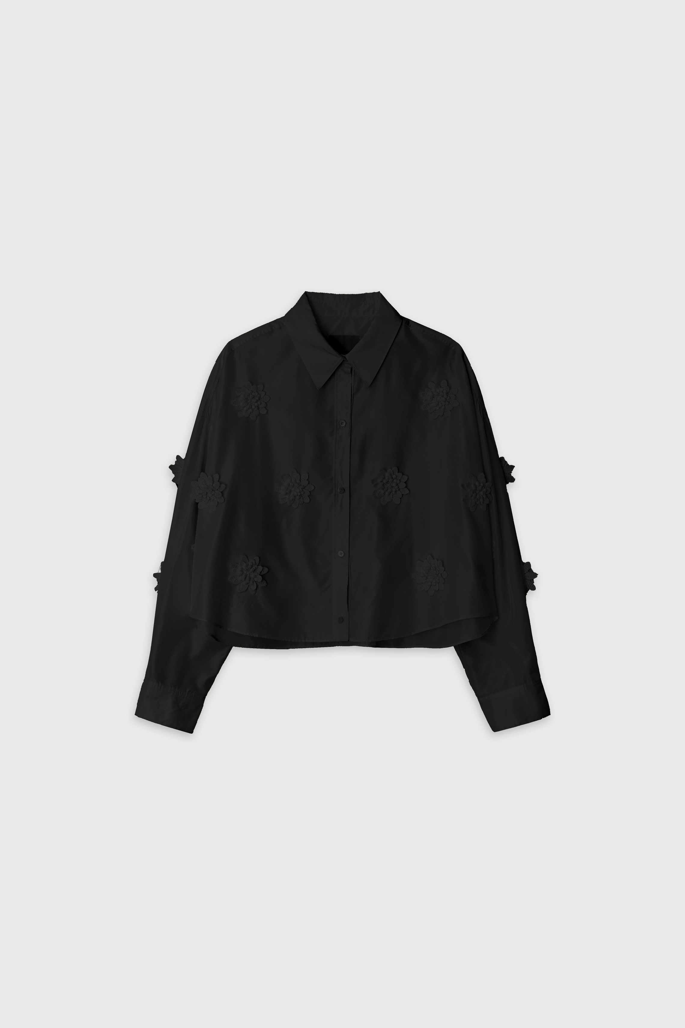 Embriodery - OVERFIT CROP SHIRT black