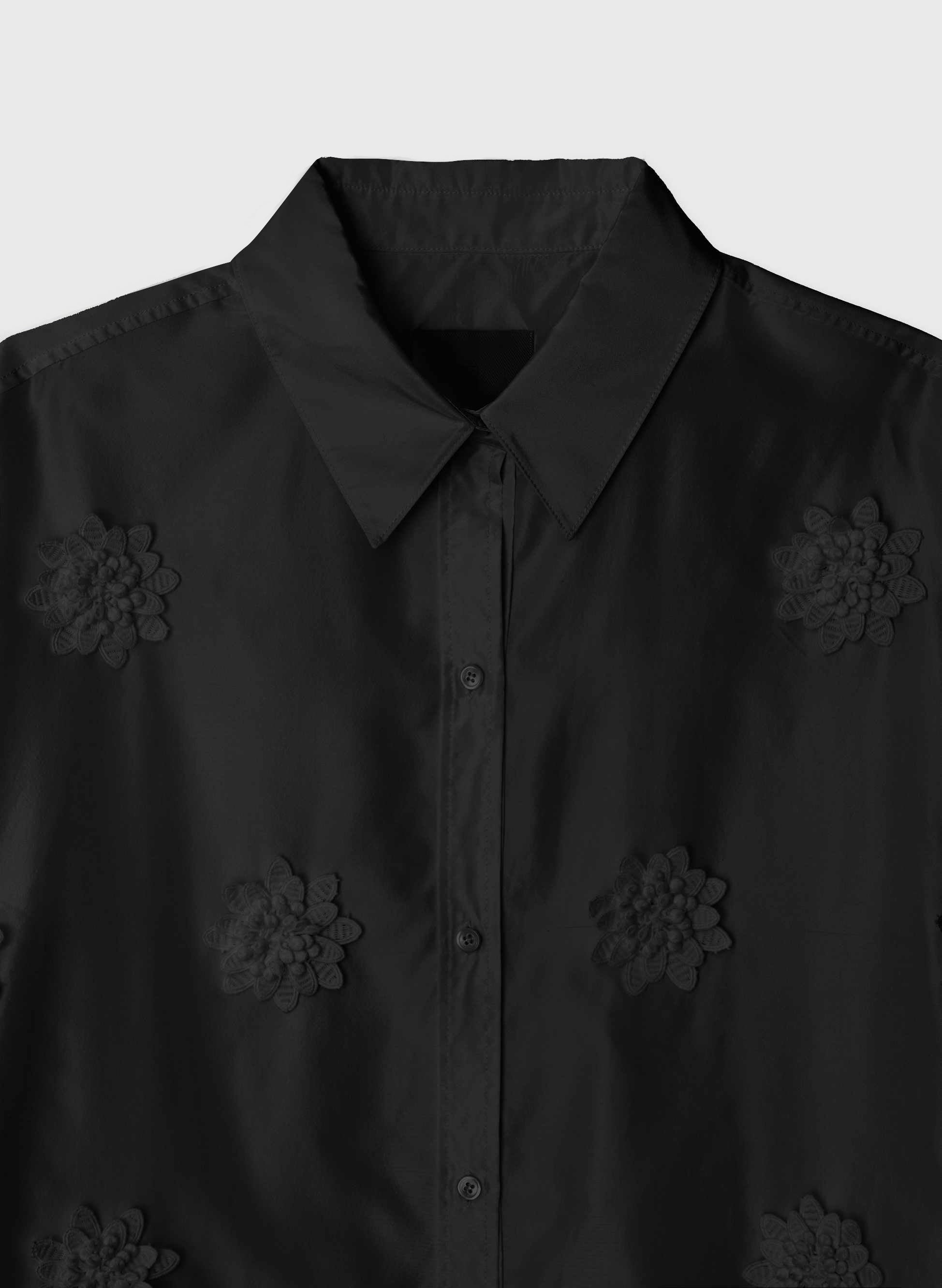 Embriodery - OVERFIT CROP SHIRT black