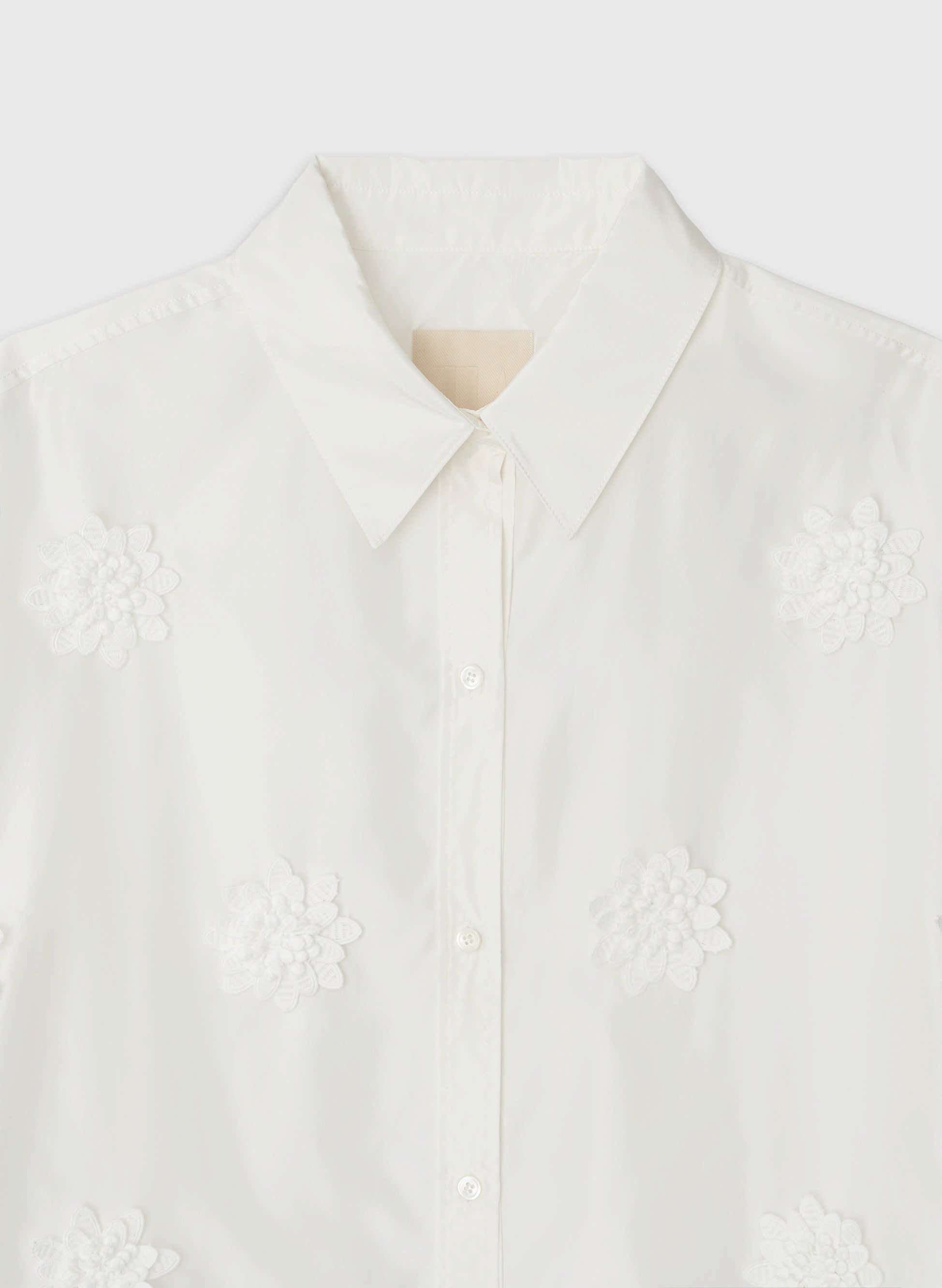 Embriodery - OVERFIT CROP SHIRT white