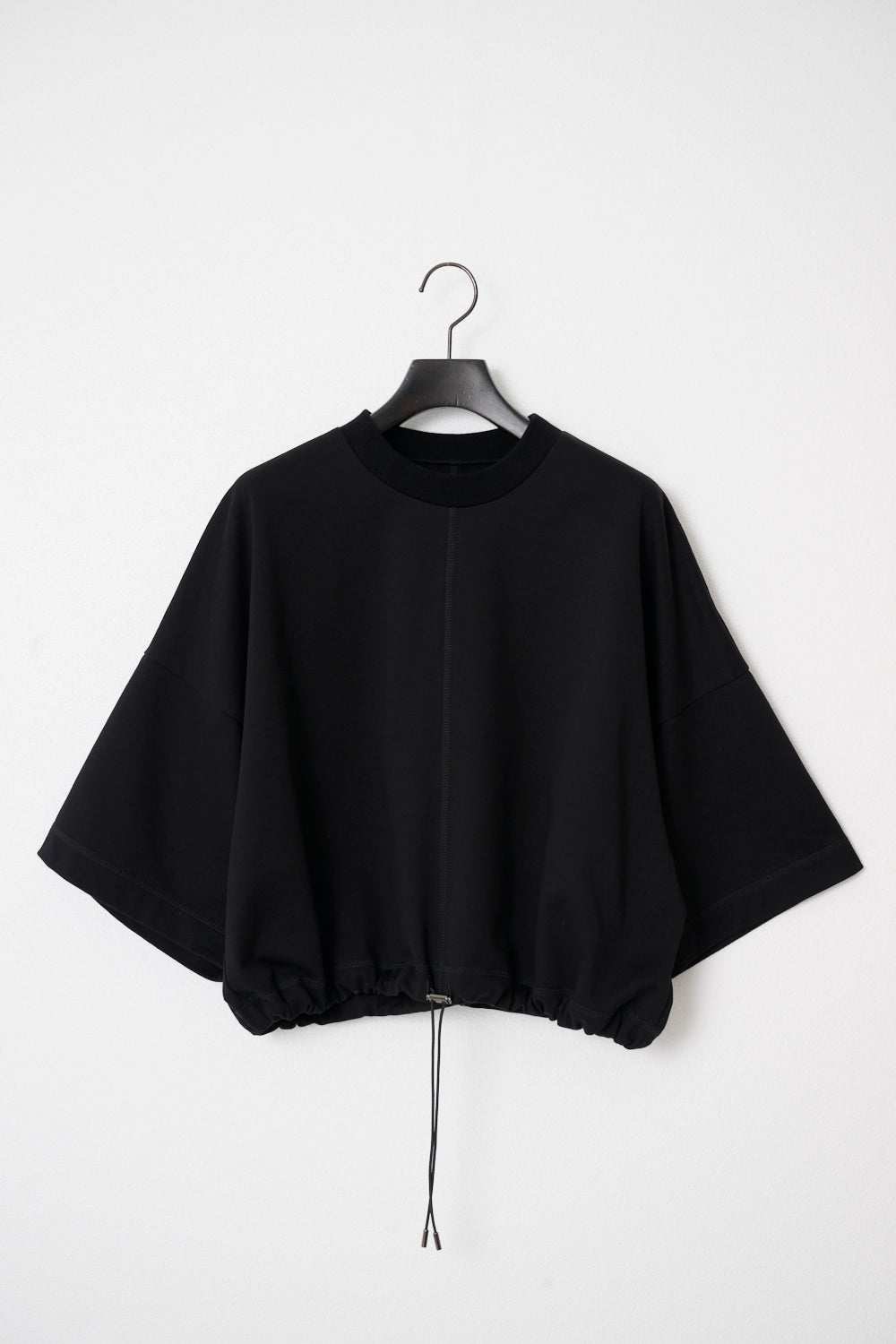 Draw Cord Cropped T - Black