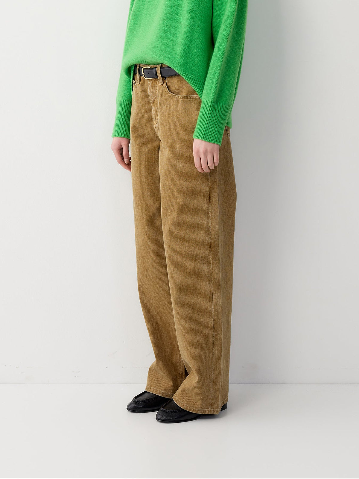 Cotton Camel Wide Leg Pants