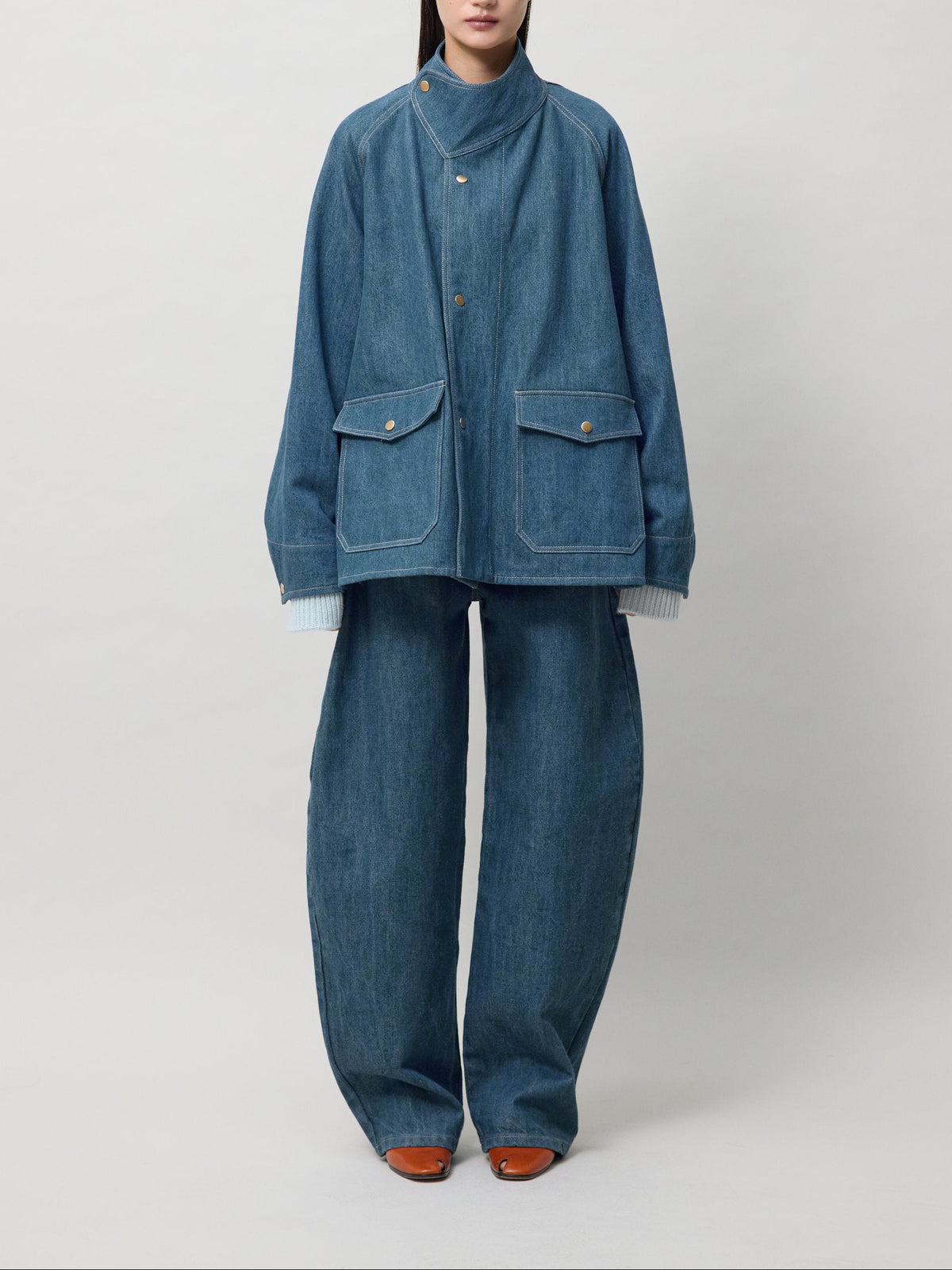 DENIM HIGH-NECK Jacket