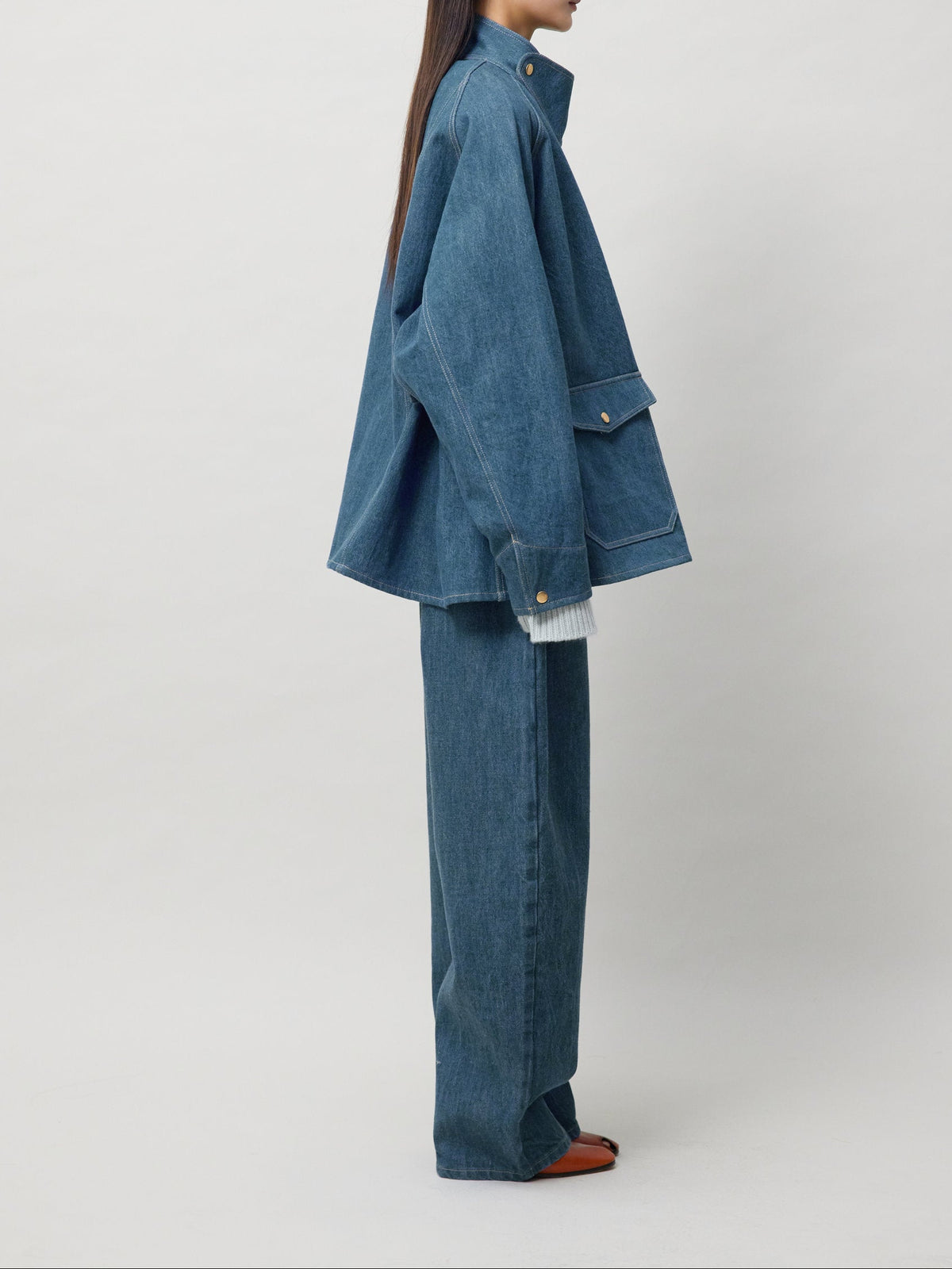 DENIM HIGH-NECK Jacket