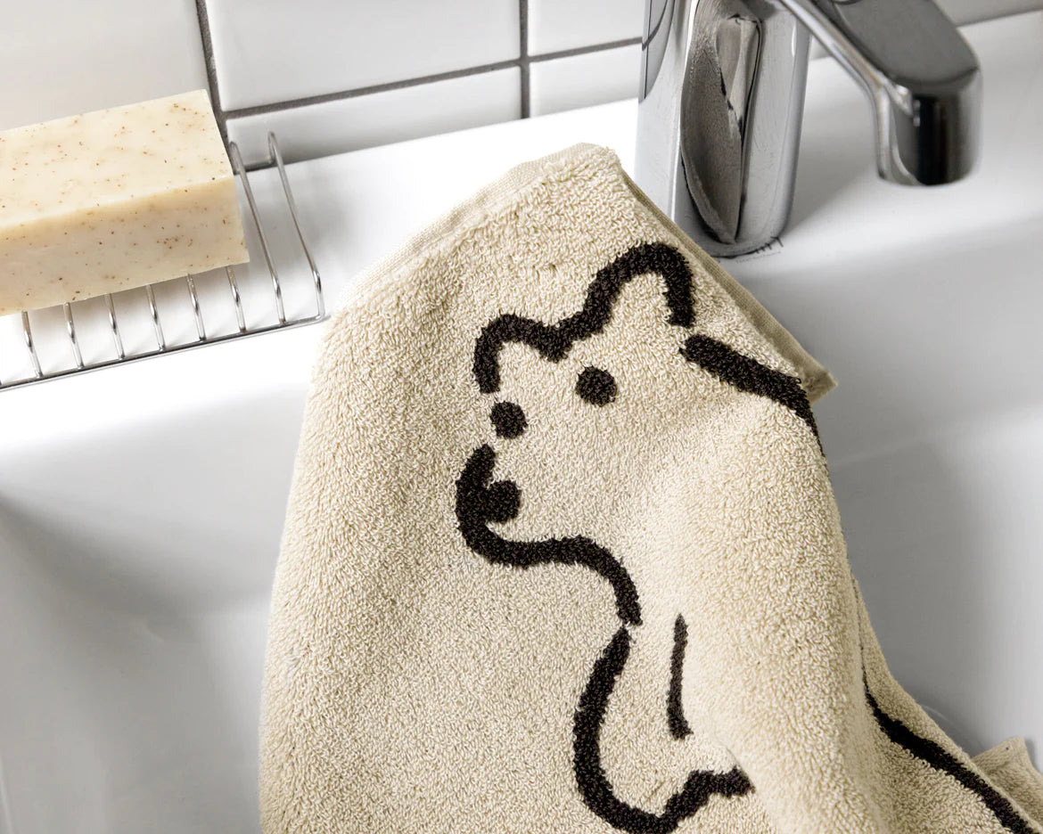 HUGGY BEAR HAND TOWEL - CREAM - Warmgrey Tail