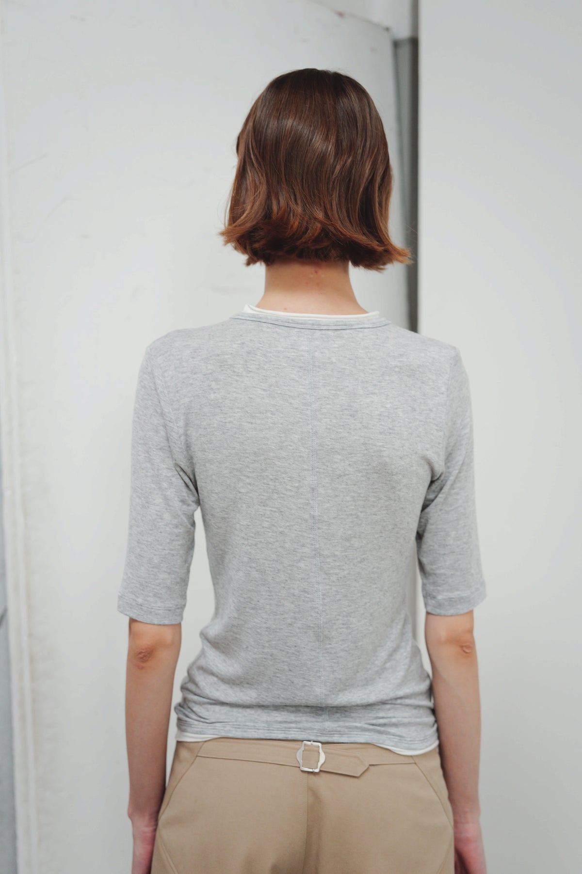crewneck grey cotton t-shirt
